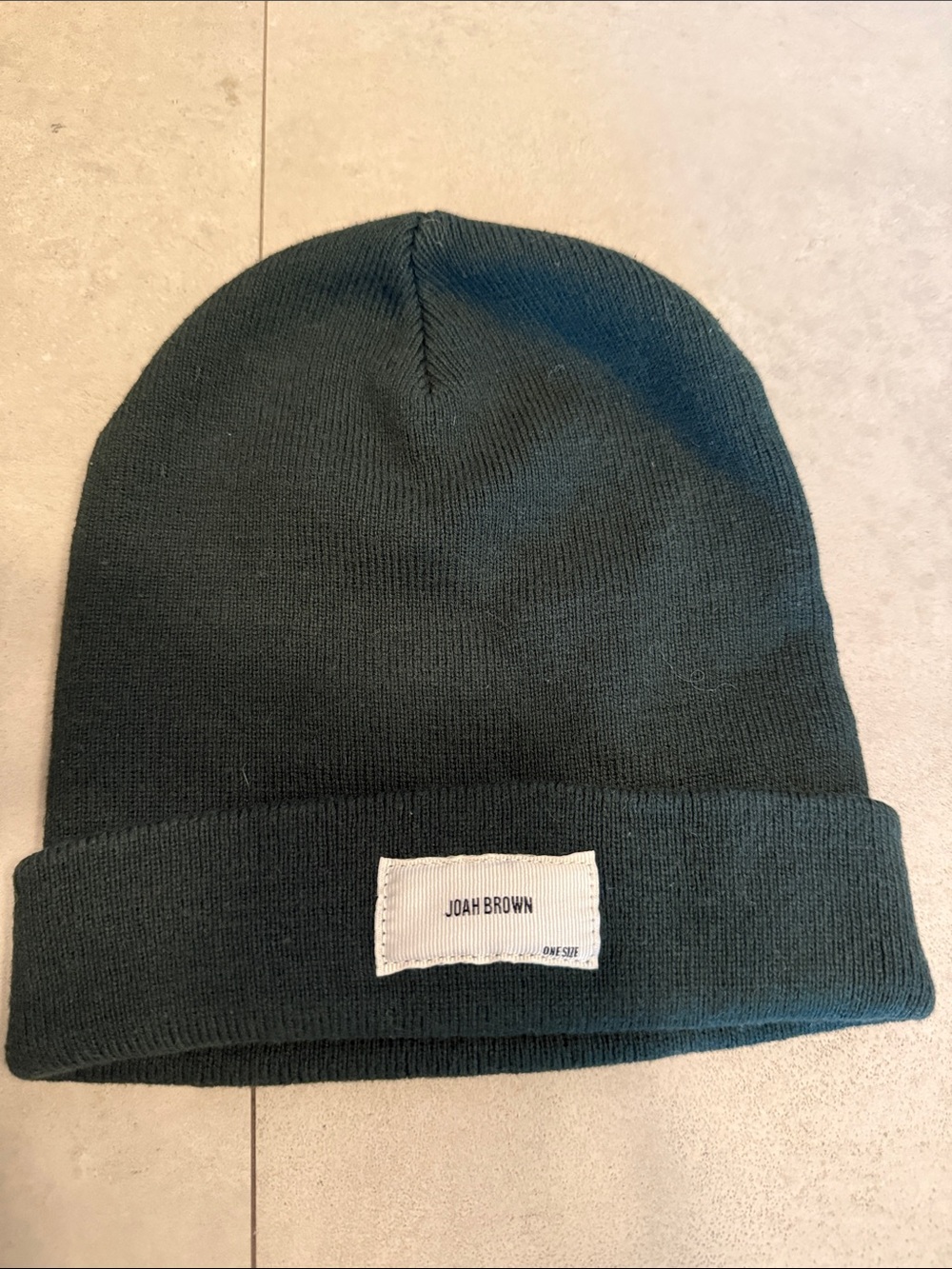 Joah Brown Men's Forest Green Ribbed Cuffed Beanie - Picture 2 of 4